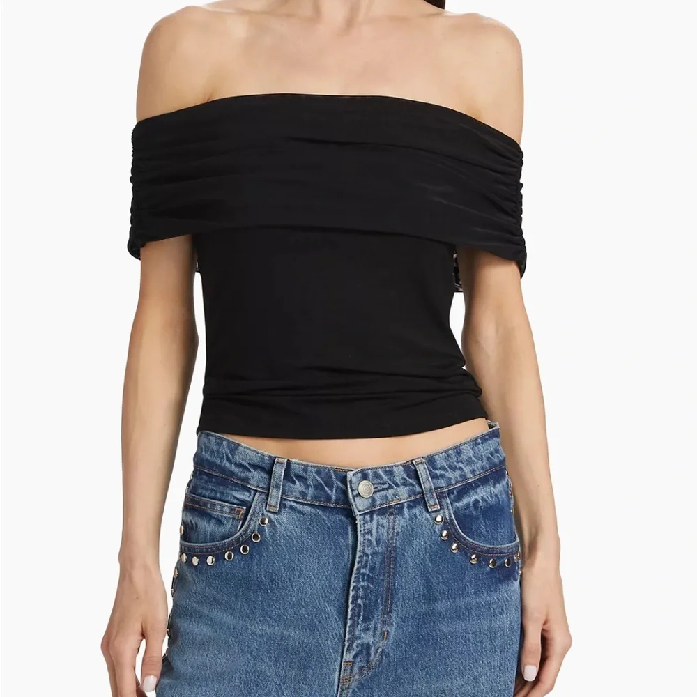 Reformation Elegant Black Off-Shoulder Top - Picture 3 of 4